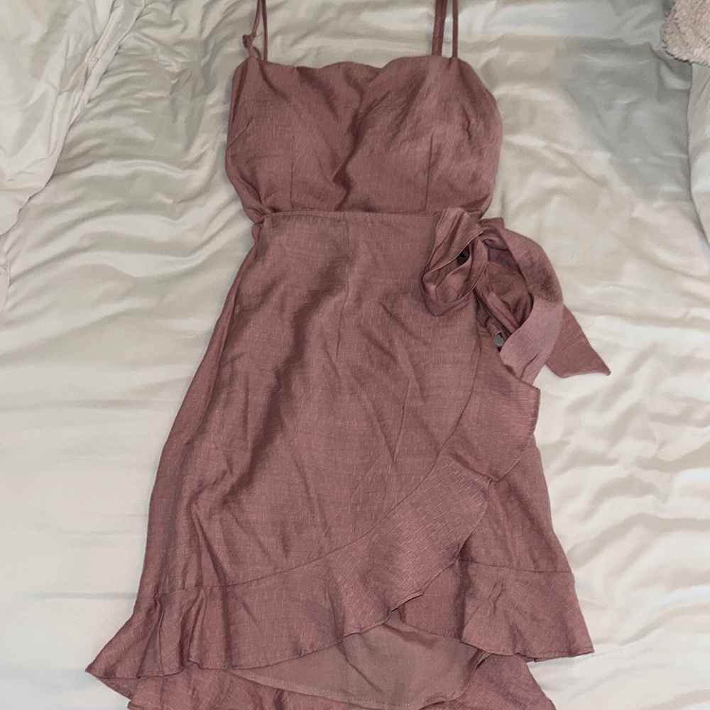 Selfie Leslie Tie Front Wrap Dress